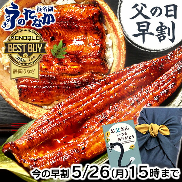 ＼早い者勝ち★150円クーポン／ 父の日 早割 プレゼント うなぎ 国産 蒲焼き ギフト 食べ物 送料無料 鰻 真空パック 食品 グルメ 人気 クーポン 内祝い 誕生日 母の日 最強配送 ご褒美 特大長蒲焼1本 1尾 カット蒲焼き2枚 【静岡産 通常 AAA 風呂敷】FA [2〜3人前]