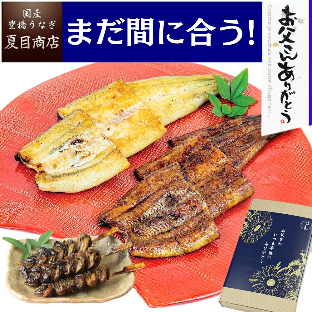 まだ 間に合う 父の日 プレゼント ギフトうなぎ 紅白セット 蒲焼 白焼き 155-167g×各1尾と肝蒲焼き串×3本 大サイズ 大盛2人前送料無料 国産 愛知県産 専門店 39(サンキュー)ショップ お中元 誕生日 食べ物 贈り物
